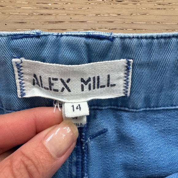 Alex Mill Pants Herringbone blue size 14 relaxed straight leg utility chino - Picture 4 of 7